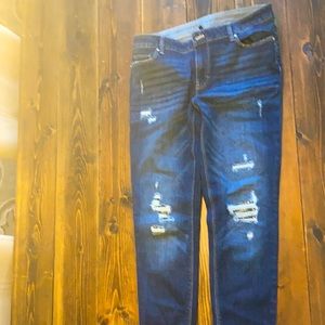 White House Black Market the skinny sequin detail destroyed jeans, NWOT, sz 10